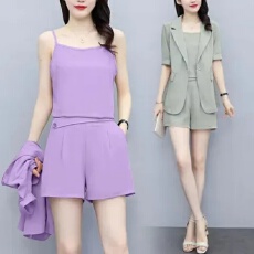 批发今年流行气质西装短裤三件套夏季2026新款胖MM<b class='q'>职业</b>风显瘦减龄<b class='q'>套装</b>