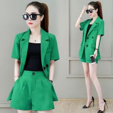 批发西装<b class='q'>套装</b><b class='q'>女装</b>夏季韩版宽松气质学院风减龄温柔系<b class='q'>职业</b>凉快垂感抗皱