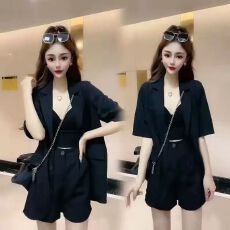 批发西装<b class='q'>套装</b><b class='q'>女装</b>夏季韩版宽松气质学院风减龄温柔系<b class='q'>职业</b>凉快垂感抗皱