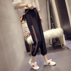 批发特大码胖mm350斤九分<b class='q'>运动裤</b>女夏季薄款宽松萝卜裤休闲裤<b class='q'>哈伦</b>裤女