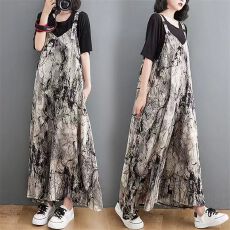 批发短袖T恤<b class='q'>背带裤</b>两件套女洋气减龄2026年新款网红炸街超火夏季套装