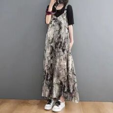 批发胖mm<b class='q'>大码</b>洋气<b class='q'>背带裤</b>女夏薄款宽松裙裤遮肉显瘦减龄阔腿连体长裤子