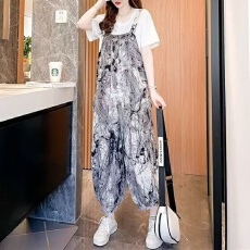 批发套装夏季微胖mm<b class='q'>大码</b>女装韩版休闲2026年宽松遮肉减龄<b class='q'>背带裤</b>两件套