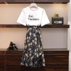 批发加肥<b class='q'>加大</b>码胖妹妹法式碎花连衣裙子气质甜美时尚套装女夏装