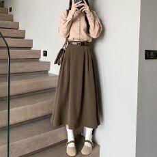 批发西装半身裙小个子女春夏2026年新款高腰a字裙中<b class='q'>长款</b>伞裙早秋
