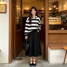 批发胖妹妹春装显瘦适合胖女人穿的套装大码女宽松<b class='q'>卫衣</b><b class='q'>连衣裙</b>两件套