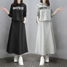批发欧洲站春秋新款长款卫衣套装<b class='q'>女裙</b>休闲韩版时尚时髦chic两件套