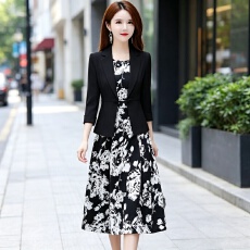 批发时尚两件套连衣裙女2026春秋季新款套装小<b class='q'>西装</b><b class='q'>雪纺</b>碎花背心裙子