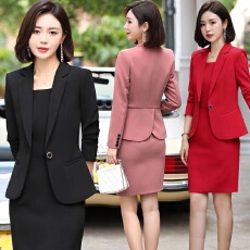 批发<b class='q'>职业</b>装女装套装裙2026新款秋冬季长袖西装高级感显瘦连衣裙工作服
