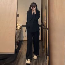 批发胖mm时尚百搭<b class='q'>西装</b>套装2026春秋加肥加大2-300斤高级感气质两件套