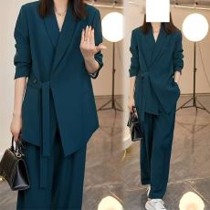 批发【首单直降】胖女人时尚高级感2026年春秋季薄款<b class='q'>西装</b>阔腿裤两件套
