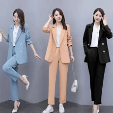 批发单/套装胖mm200斤春季<b class='q'>西装</b>女韩版西服外套女时尚减龄职业两件套潮