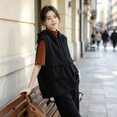 批发<b class='q'>大码</b>连帽卫衣女春秋款女装新款无袖马甲女<b class='q'>外套</b>女潮ins春季上衣女