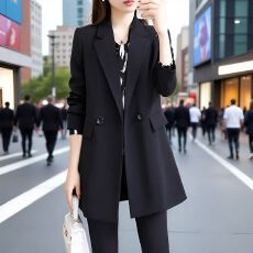 批发大码<b class='q'>职业</b>西装外套<b class='q'>女</b>遮肚子胖mm休闲西服中长款修身气质工作服<b class='q'>套装</b>