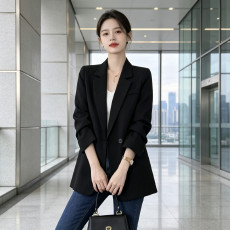 批发黑色小西装外套女西服上衣休闲2026春<b class='q'>秋</b>新款韩版小个子高级感