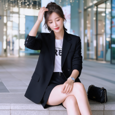 批发高级感黑色西装外套女早春2026新款设计感小众气质休闲小西服上衣