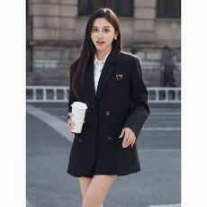 批发2026新款大码女装胖mm显瘦减龄<b class='q'>西装</b>外套女韩版休闲炸街英伦风西服