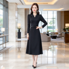 批发2026新款春装<b class='q'>连衣裙</b>女春秋长袖气质女人味阔太太贵妇人过膝长裙子