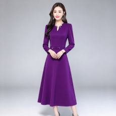 批发2026新款春装<b class='q'>连衣裙</b>女春秋长袖气质女人味阔太太贵妇人过膝长裙子