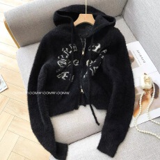 批发<b class='q'>品牌</b><b class='q'>折扣</b>清仓专柜撤柜 毛衣开衫外套设计感小众显瘦连帽针织上衣