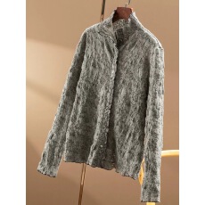 批发高端小资法式别致上衣灰色蕾丝针织衬衫女早秋高级感轻奢减龄洋气