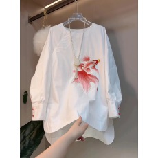 白色新中式衬衫女春季2026新款独特绝美巨好看的漂亮国风上衬衣