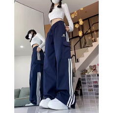 批发已出货美式高街hiphop工装裤女春夏款宽松直筒嘻哈kpop舞蹈服阔腿