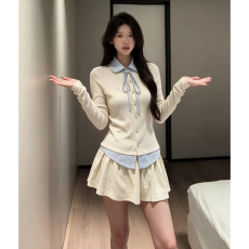 批发已出货秋冬季新款高腰a字短裙<b class='q'>两件套装</b>女
