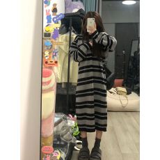 批发已出货衣针织连衣裙宽松<b class='q'>中长款</b>秋冬新款打底内搭过膝长裙子