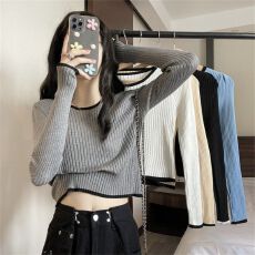 批发已出货短款上衣配高腰裤女早秋内搭针织打底衫2026新款<b class='q'>显瘦</b>