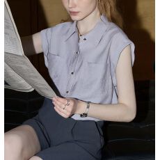 批发高智感大女主风条纹衬衫女2026早春新款文艺风吊带