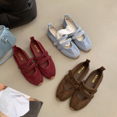 批发复古休闲魔术贴真皮玛丽珍2026春款新款巨软德训平底单鞋