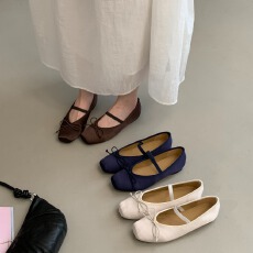 批发法式绸缎面蝴蝶芭蕾舞鞋2026春<b class='q'>夏</b>新款内增高软底晚晚风单鞋