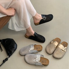 批发厚底手工钻镂空勃肯拖2026<b class='q'>夏</b>款韩国小众透气编织拖鞋