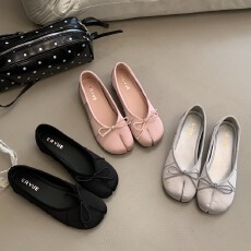 2026春夏新款绸缎面浅口单鞋内增高气质芭蕾分趾鞋