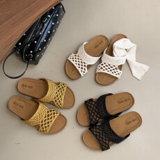 新款厚底编织镂空勃肯拖2026夏款韩系小众透气编织拖鞋