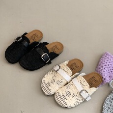 韩系高品质镂空手工编织勃肯拖2026新款厚底网面透气包拖