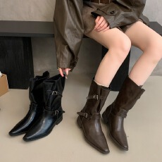批发新款小众2026秋<b class='q'>冬</b>季时装休闲高级感尖头巨软骑士女靴