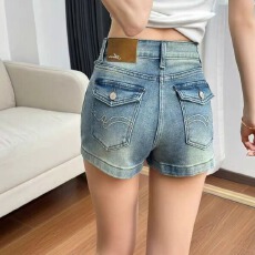 批发弹力包臀打底外穿刺绣热裤<b class='q'>大码</b>胖mm牛仔短裤女