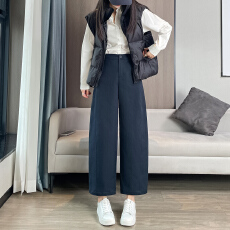 批发实拍窄板小直裤早秋新款休闲高腰显瘦百小个子八<b class='q'>九分</b>裤百搭<b class='q'>女裤</b>