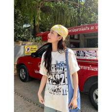 批发【220克纯棉】印花短袖T恤女