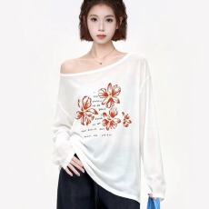 批发【180克亚麻雪花】长袖T恤防晒衫<b class='q'>打底衫</b>罩衫 透气<b class='q'>宽松</b>