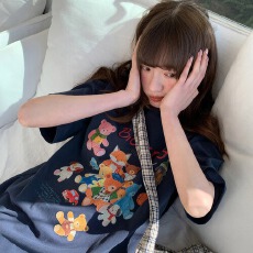 230克纯棉印花短袖T恤女--源头现货高品质