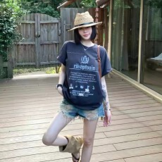 230克纯棉印花短袖T恤女--源头现货高品质