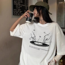 批发【230克纯棉】印花<b class='q'>短袖</b><b class='q'>T</b><b class='q'>恤</b>女--源头现货高品质