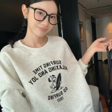 批发【华棉复合】印花圆领卫衣女，薄款+加绒