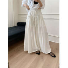 批发实拍白色抽绳棉麻半裙a字半身裙高腰伞裙中<b class='q'>长</b>款大摆遮胯裙子<b class='q'>长</b><b class='q'>裙</b>