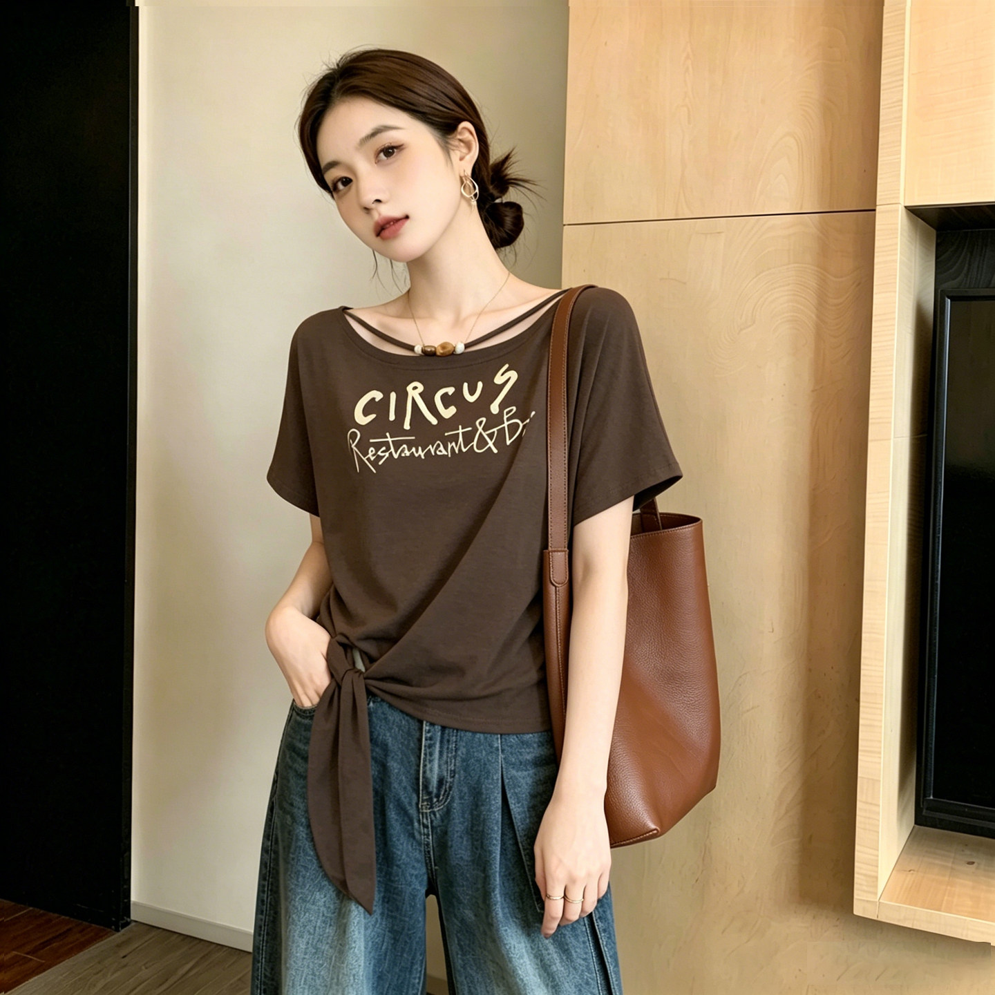 차가운 실크 차가운 면 리브 빅 사이즈 패션 알파벳 프린트 반팔 티셔츠 여성 여름 새로운 루즈핏 슬림해 보이는 맨위