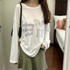 180克亚麻雪花长袖T恤防晒衫打底衫罩衫 透气宽松