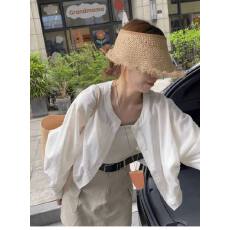 批发白色防晒衬衫女夏季2026新款休闲时尚气质短款开衫上衣薄外套